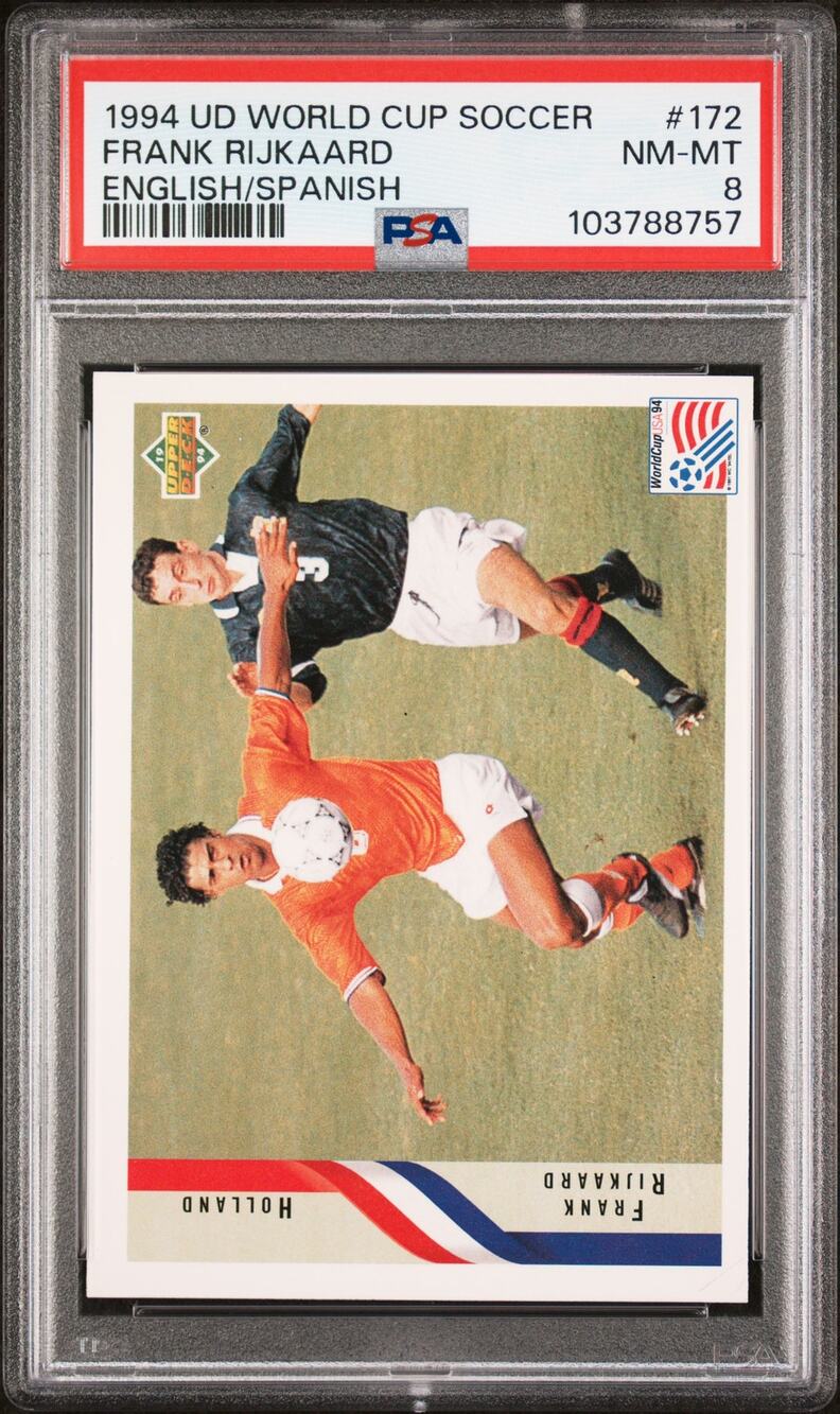 1994 Upper Deck World Cup Soccer English/Spanish #173 Frank Rijkaard PSA 8